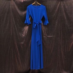 Blue Romper with ruffles to sleeves